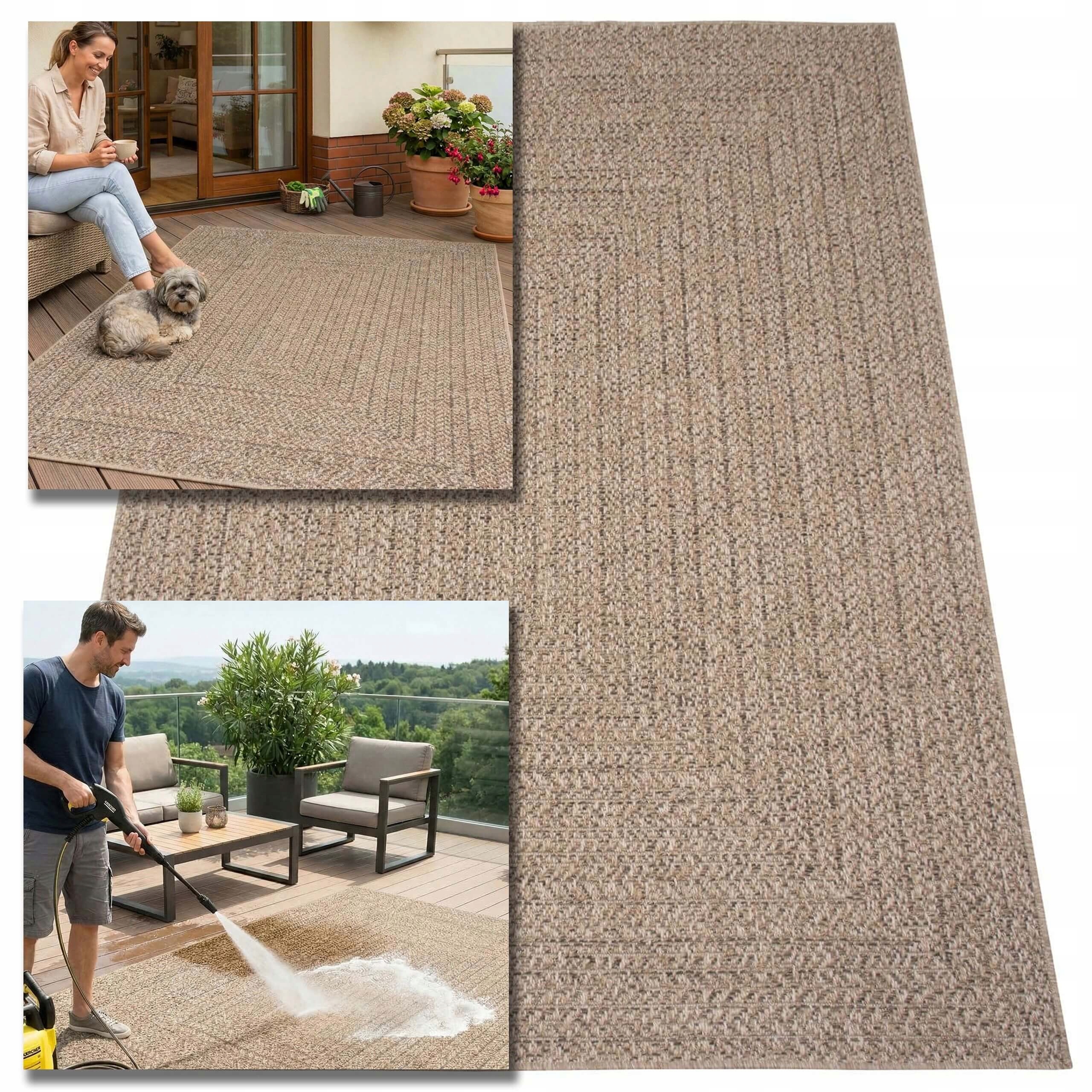 Dywan Zewnętrzny Tarasowy 200X290 Wodoodporny Ogrodowy Na Taras Balkon Mata