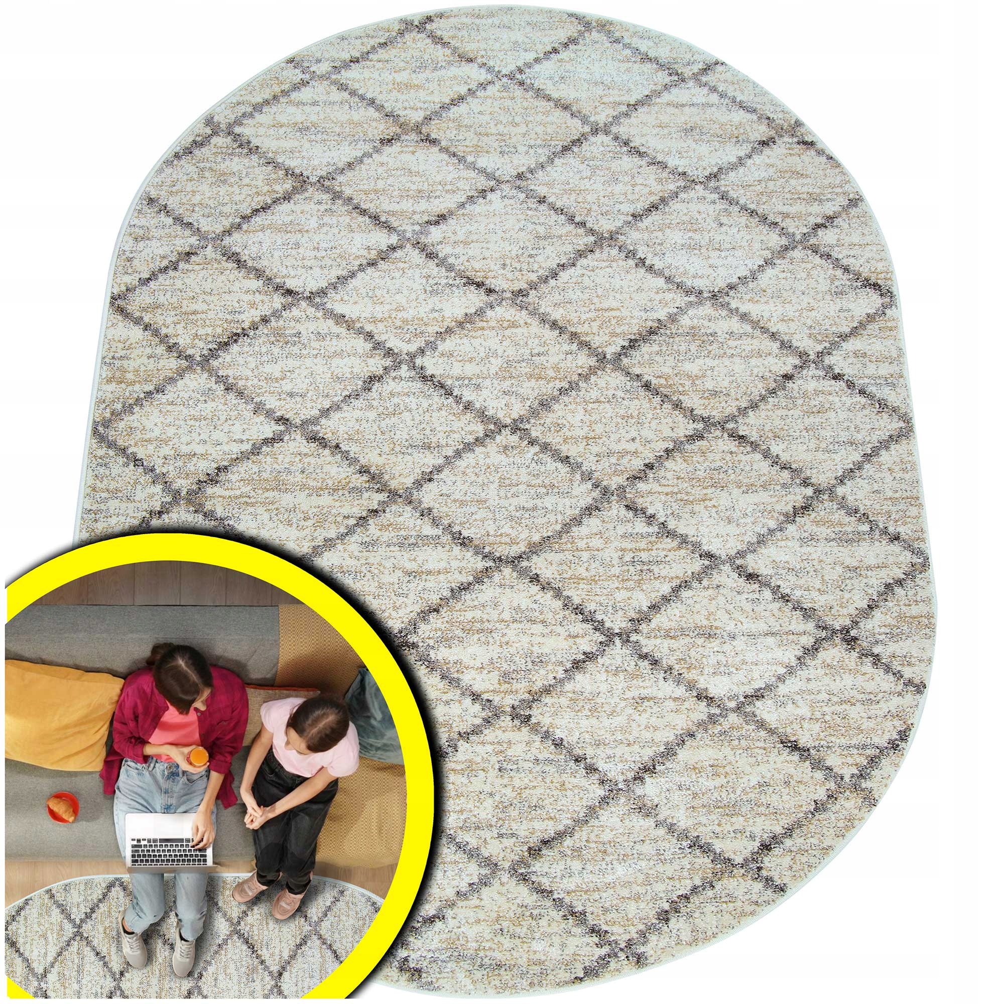 Koberec Oválný 120x170 Adventure Skutečný Koberec do obývacího pokoje do ložnice