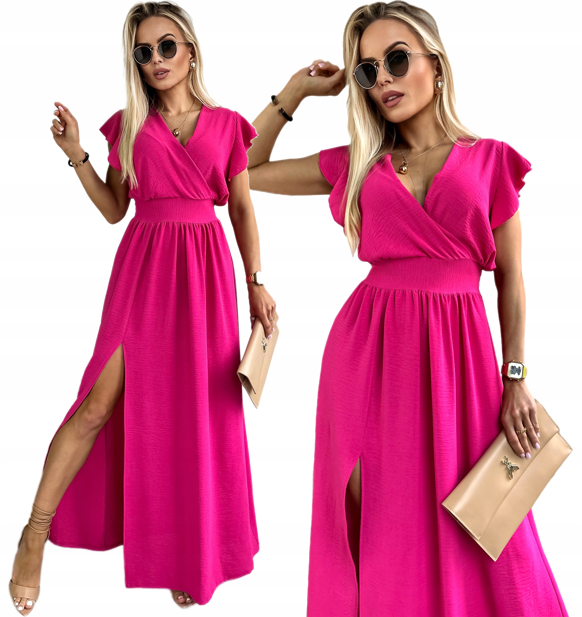 Elegantní Šaty s rozšířeným zavinovacím výstřihem svatební hostina Sofia