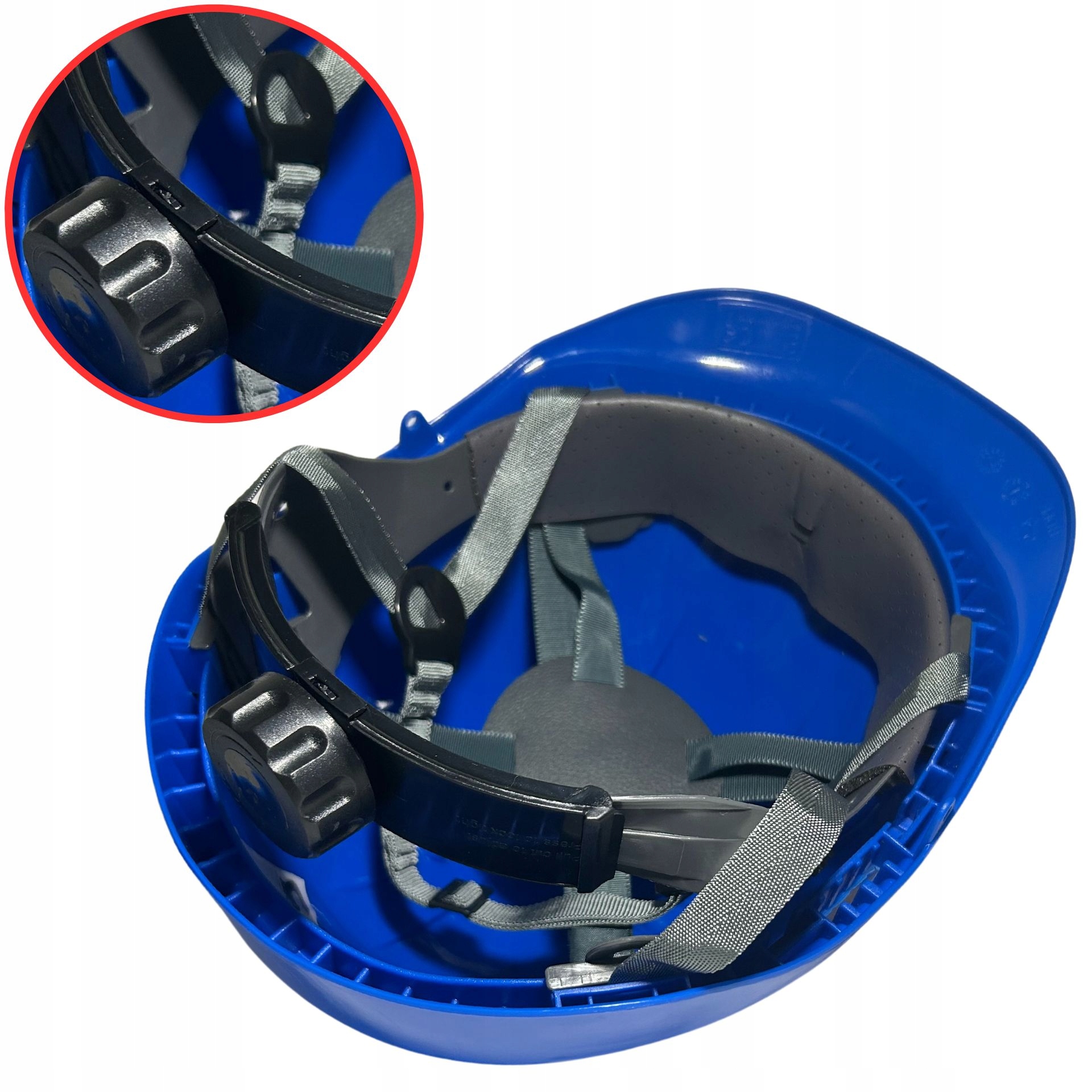 Kask ochronny hełm budowlany LEKKI REGULOWANY niebieski 53-63cm Marka inna