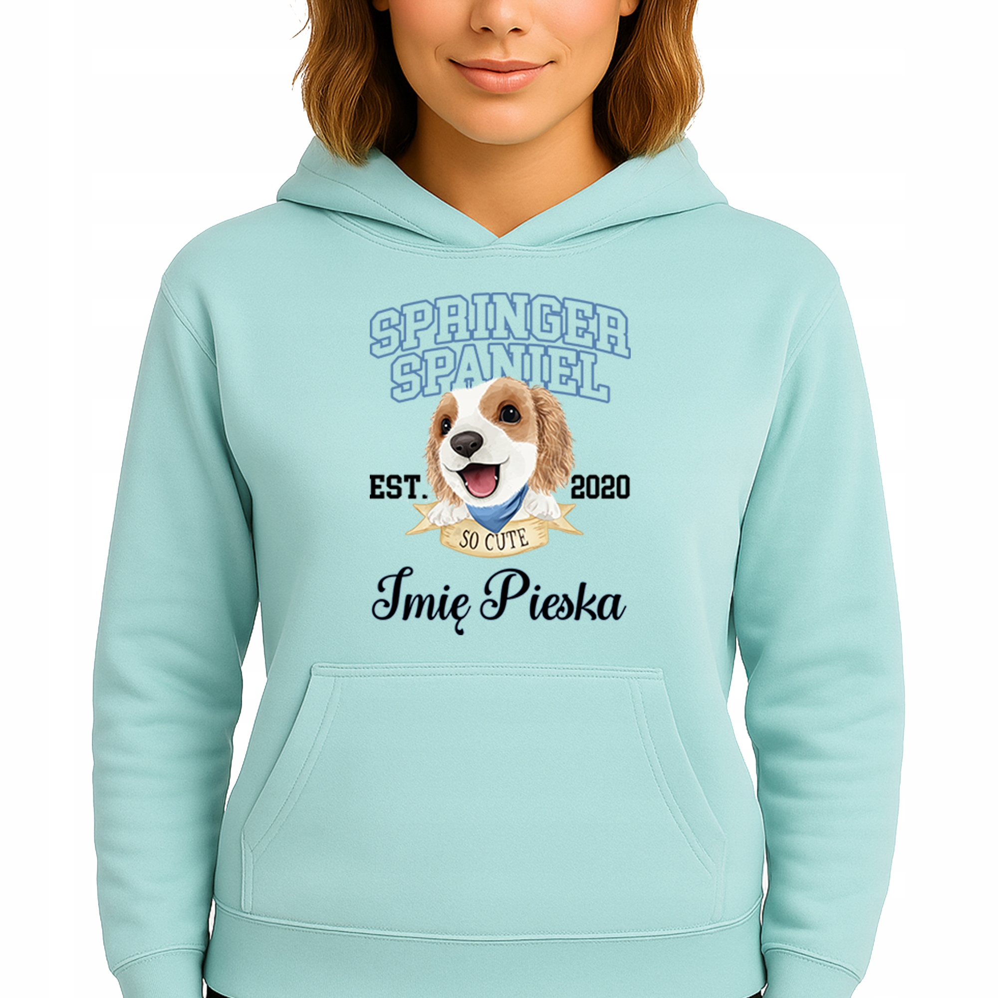 Mikina Mátová Hoodie S Kapucí Springer Spaniel *Jméno psa* S
