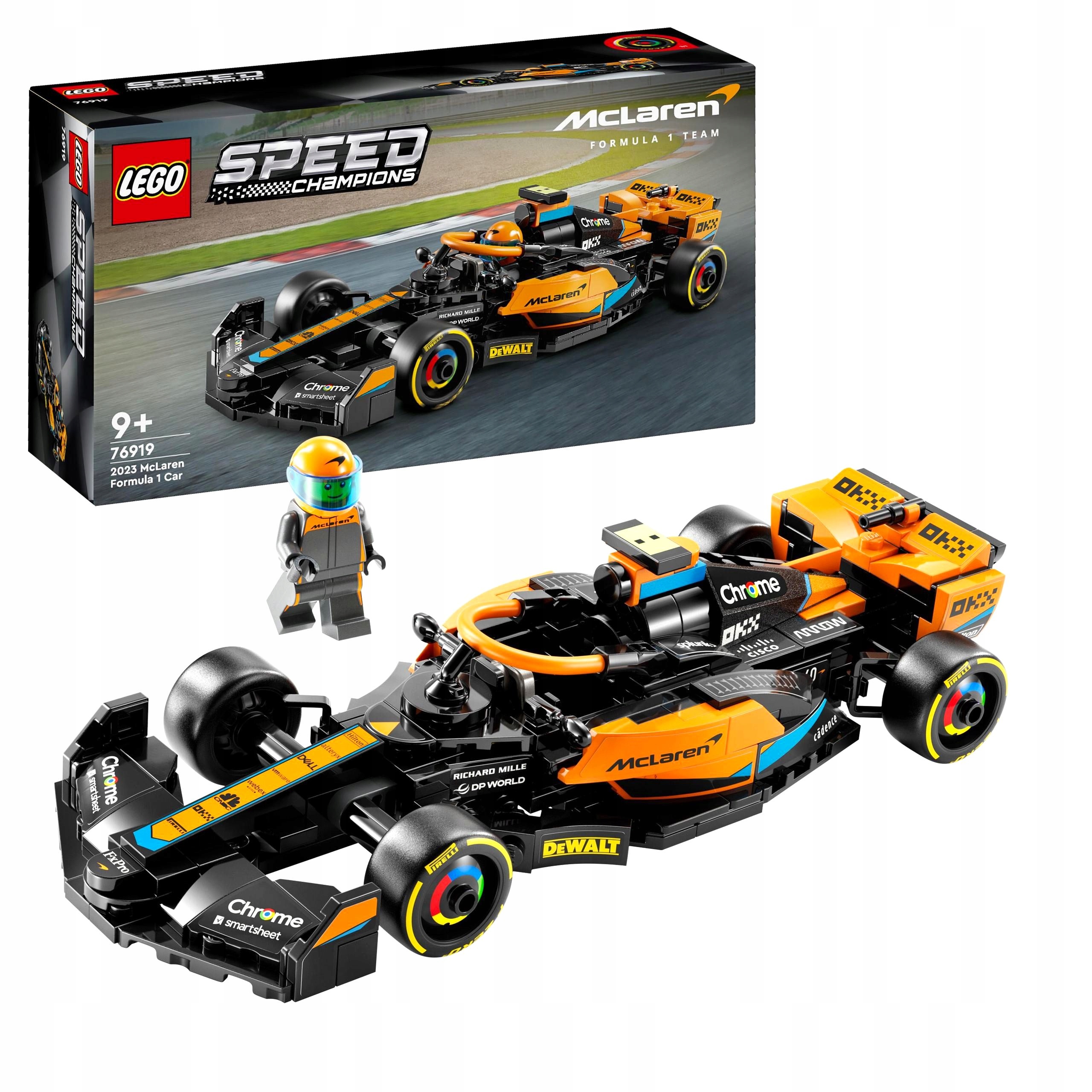 LEGO Speed Champions 76919 Samochód wyścigowy McLaren Formuły 1