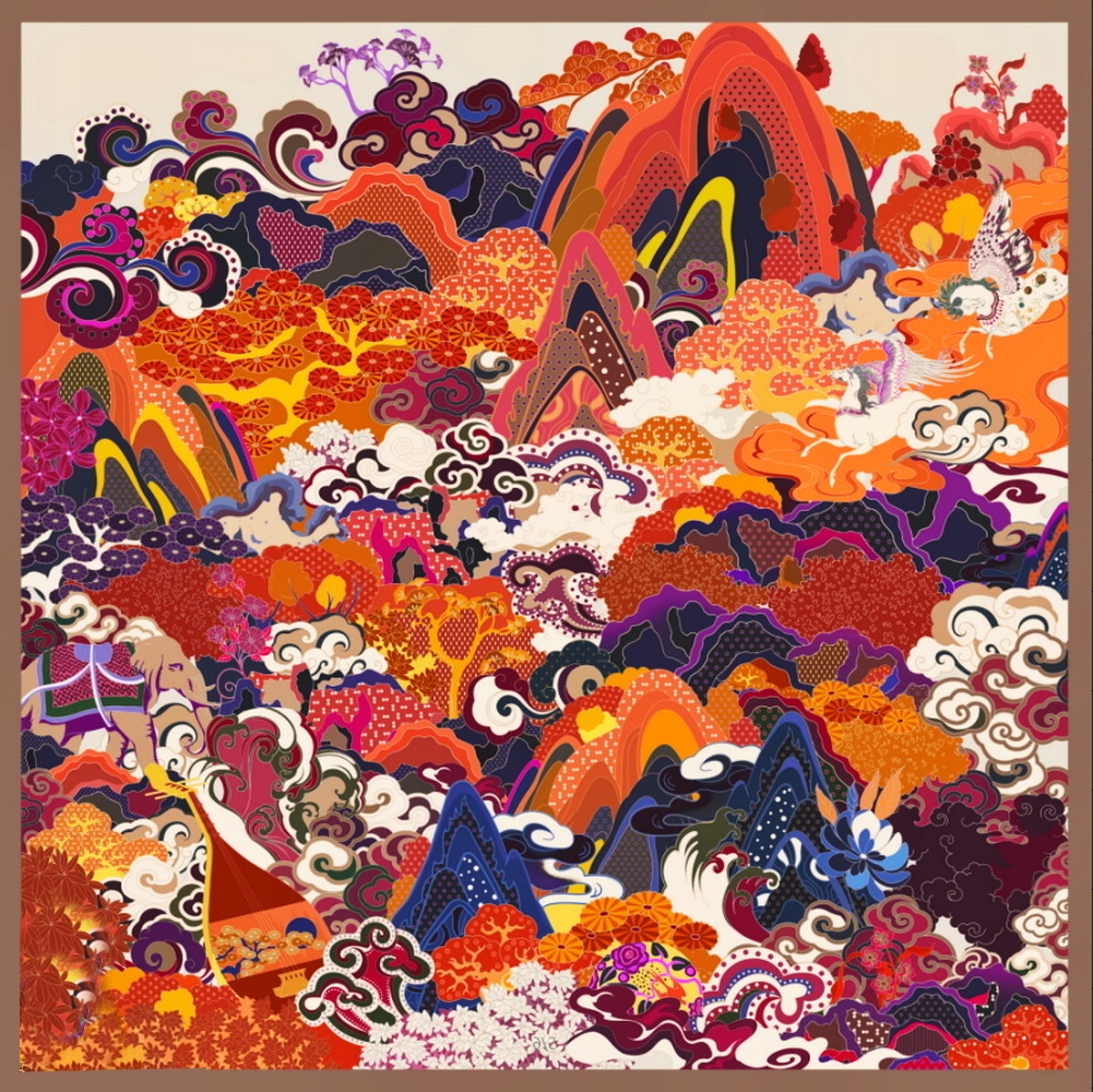 Hedvábný Šátek 100% Přírodní Hedvábí Morušová Značka Kvalita Hq