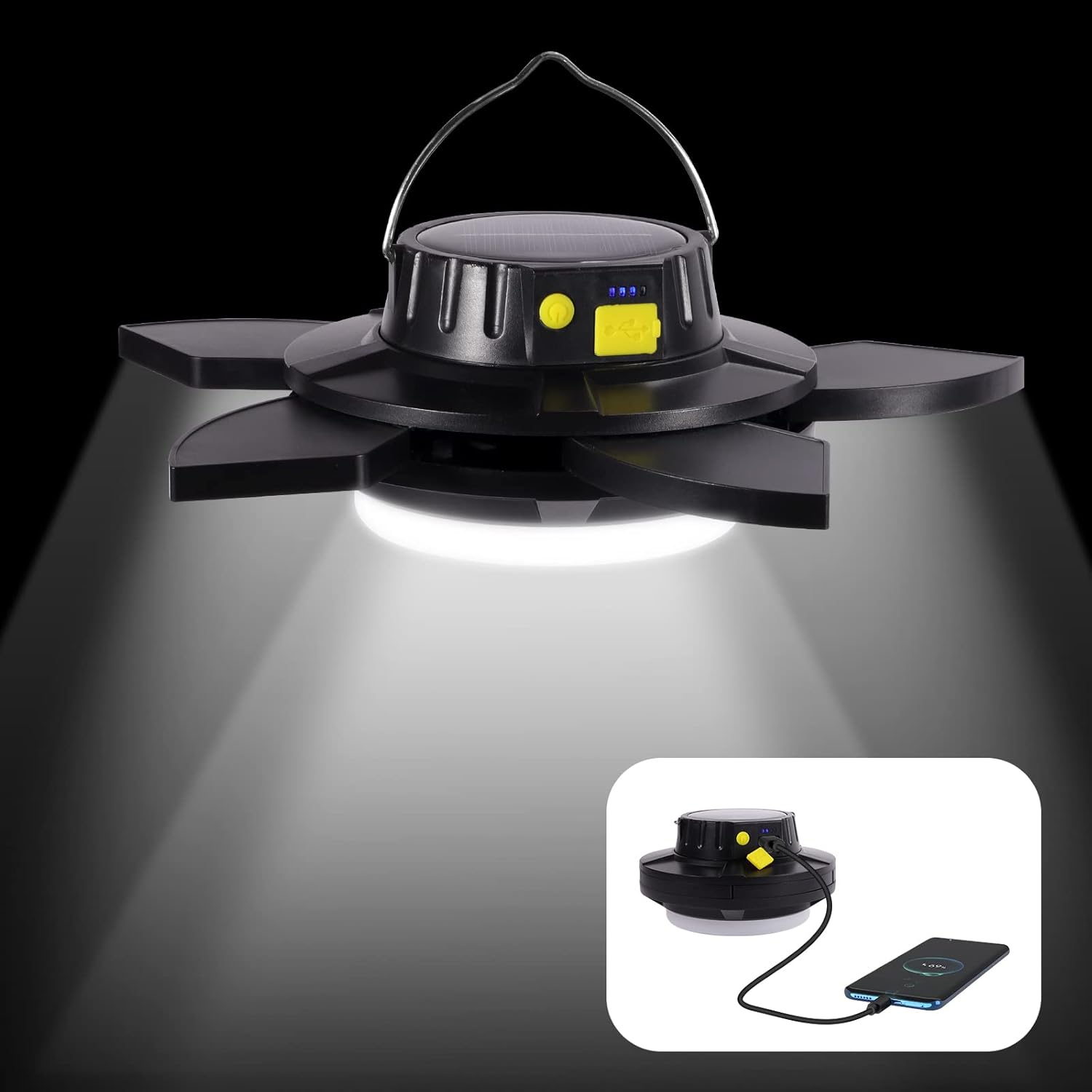 Lampa Kempingowa Led Akumulatorowa Usb-c solarna powerbank 4000 mAh