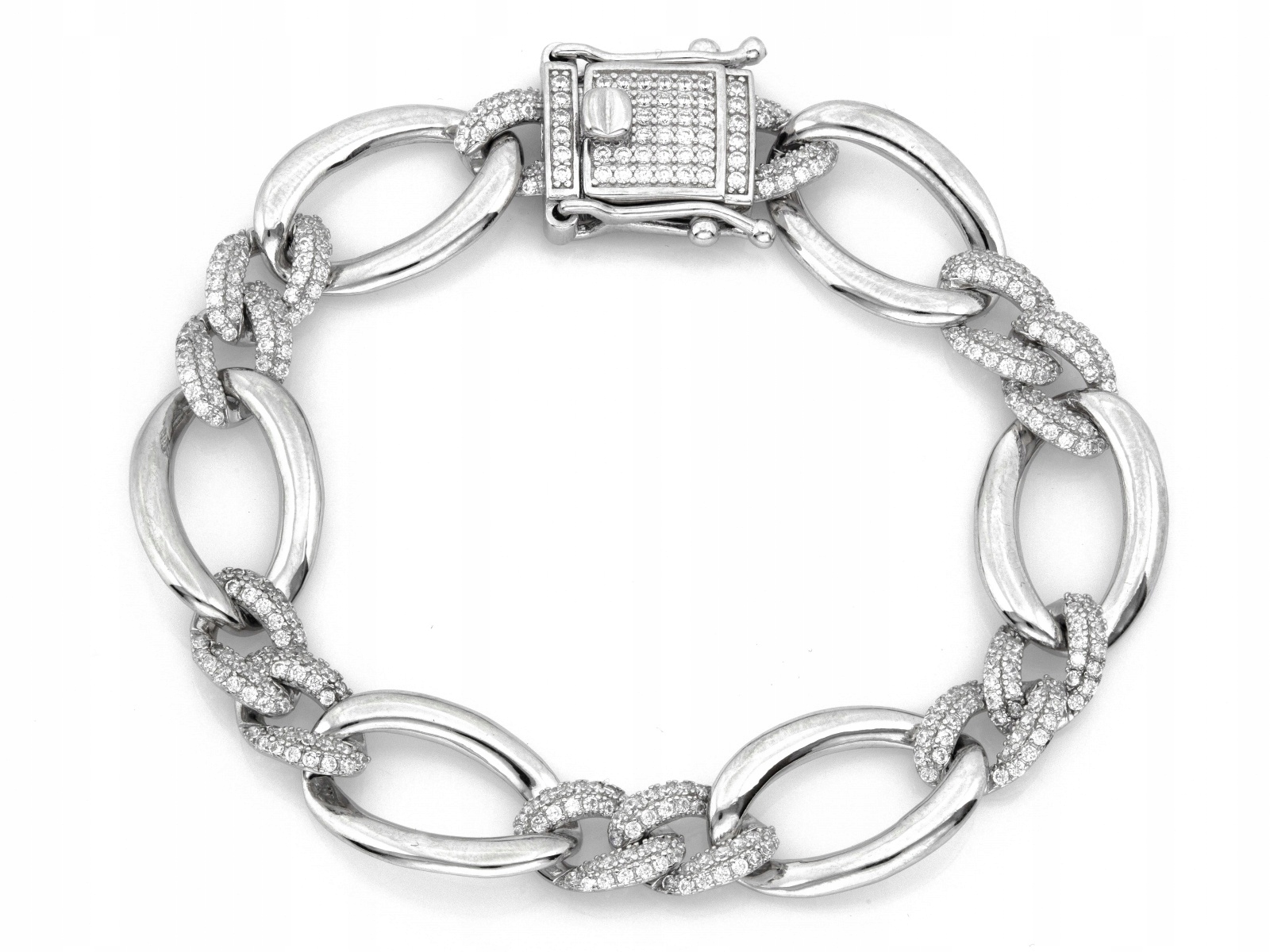 Stříbrný náramek pro ženu 925 Zirkony velké Oválné stylové články r22