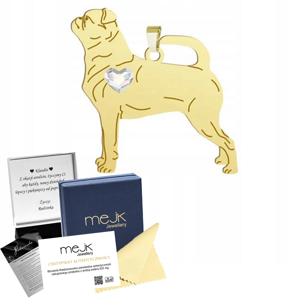 Zlatý přívěsek s Gryfonem Brabantským 925 Dárek Gravírování Dedikace Bonus