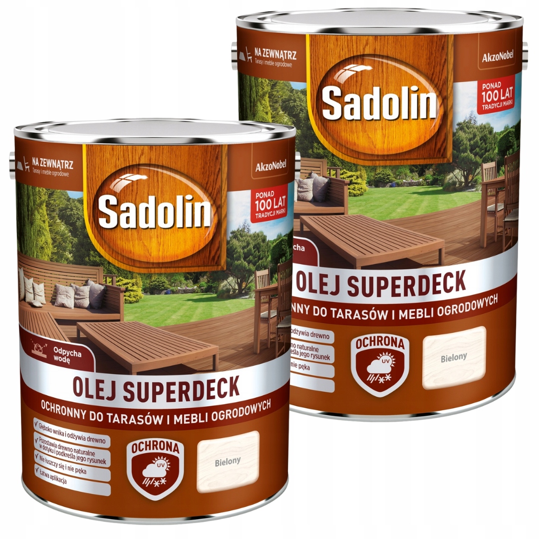 Sadolin Superdeck Olej Na Terasy 10L Biely Sada 2x5L
