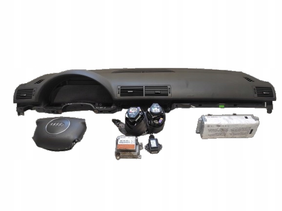 AUDI A4 B6 00- DESKA KONSOLA PODUSZKI PASY MODUŁ SZARA