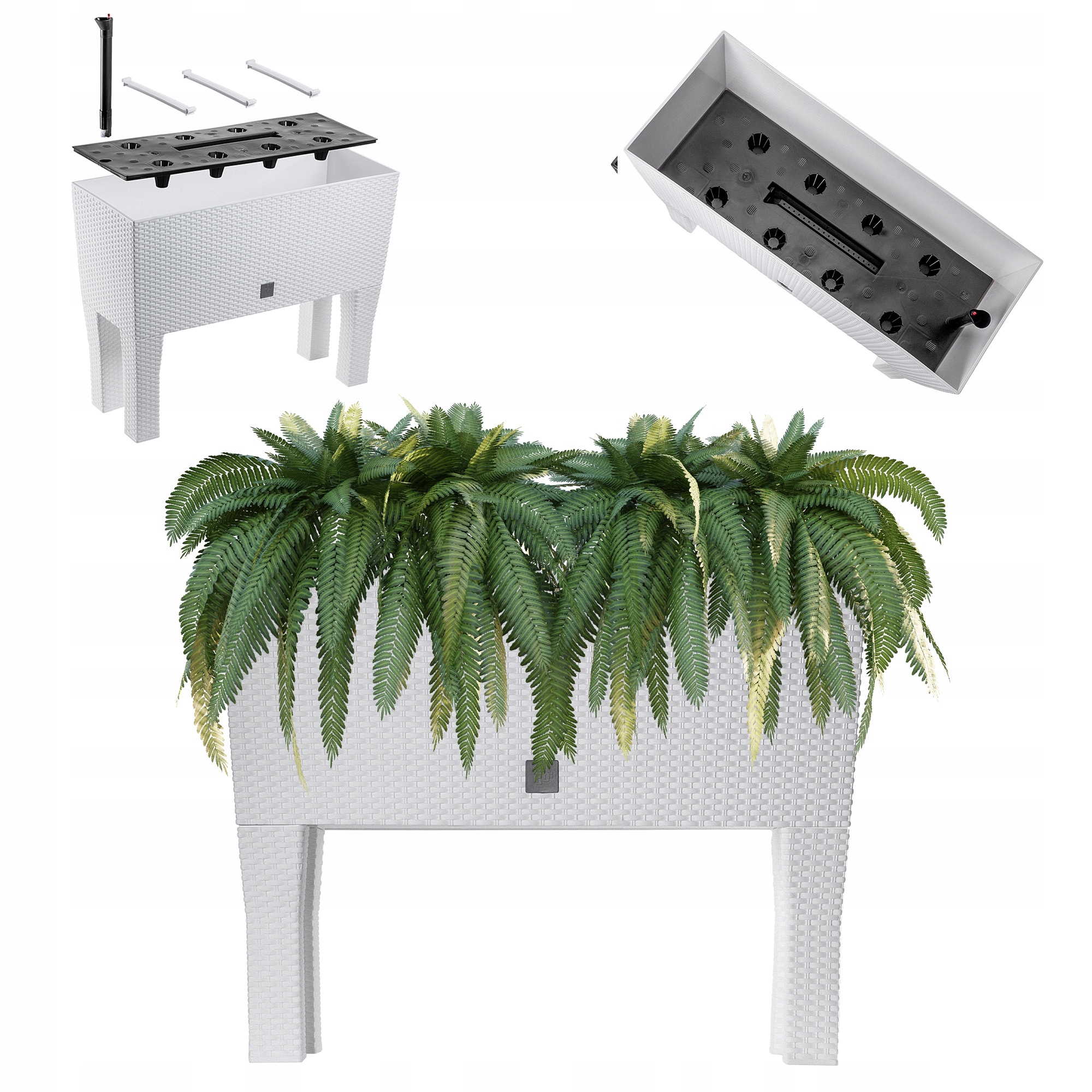 Kvetináč Záhradná Kvetináčka Vložka Kvetináč Na Nožičkách Biela 80 cm