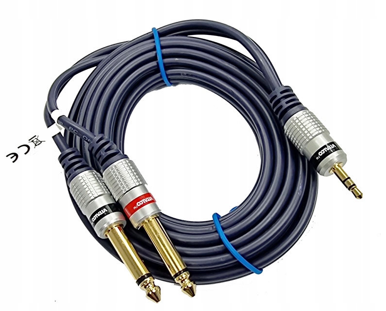 

kabel przewód jack 3,5 2x jack 6,3 5,0m Vitalco