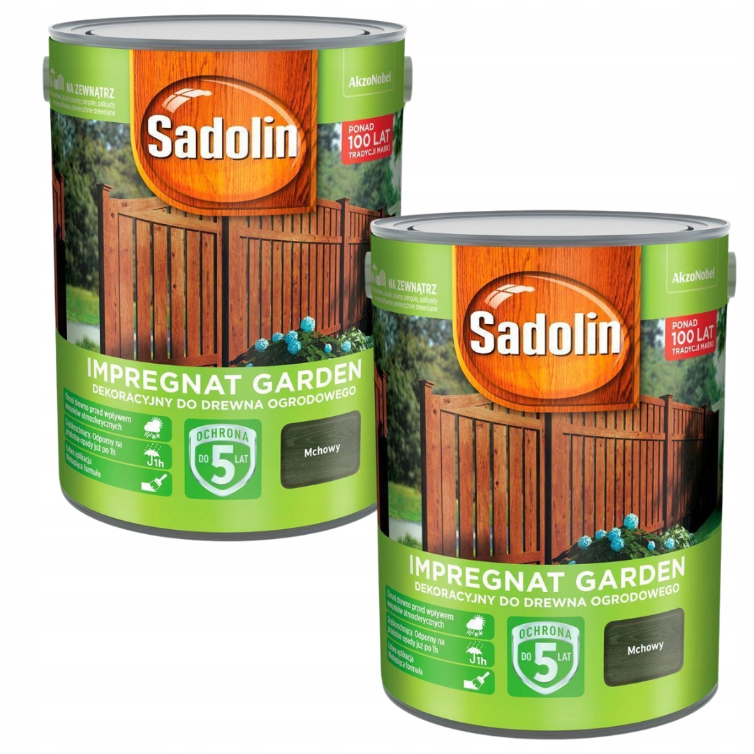Set Sadolin Garden 2x5L Impregnat Na Zahradní Dřevo Mechový 10L