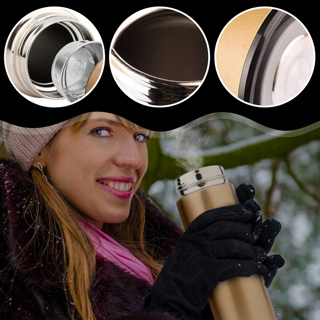 KUBEK TERMICZNY TERMOS LED 500ml NA KAWĘ HERBATĘ DOTYKOWY DO SAMOCHODU Marka Maxsell