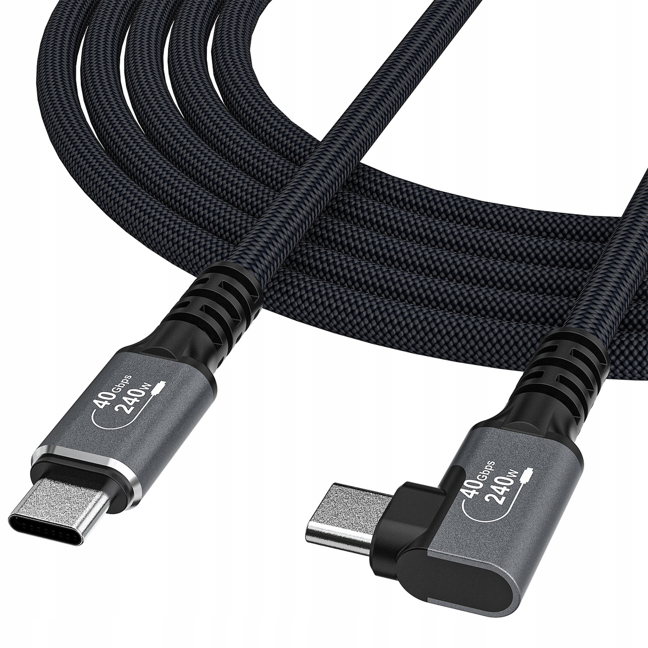 Wozinsky Kabel kątowy USB-C Thunderbolt 4 USB4 8K 60Hz 40 Gb/s 240W 2m