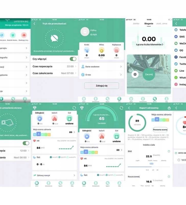 SMARTWATCH Zegarek WODOODPORNY POŁĄCZENIA PL MENU SPORT PULS SMART WATCH Model inny