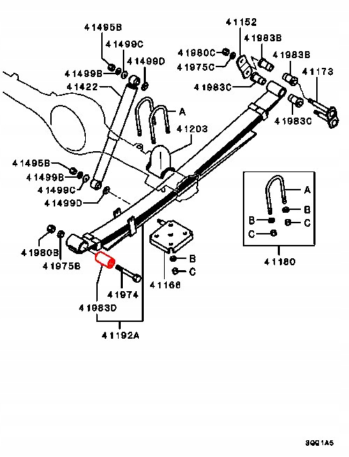 TULEJA RESORU TYŁ TYLNEGO MITSUBISHI L200 96-07 TRITON Typ samochodu Samochody dostawcze Samochody osobowe