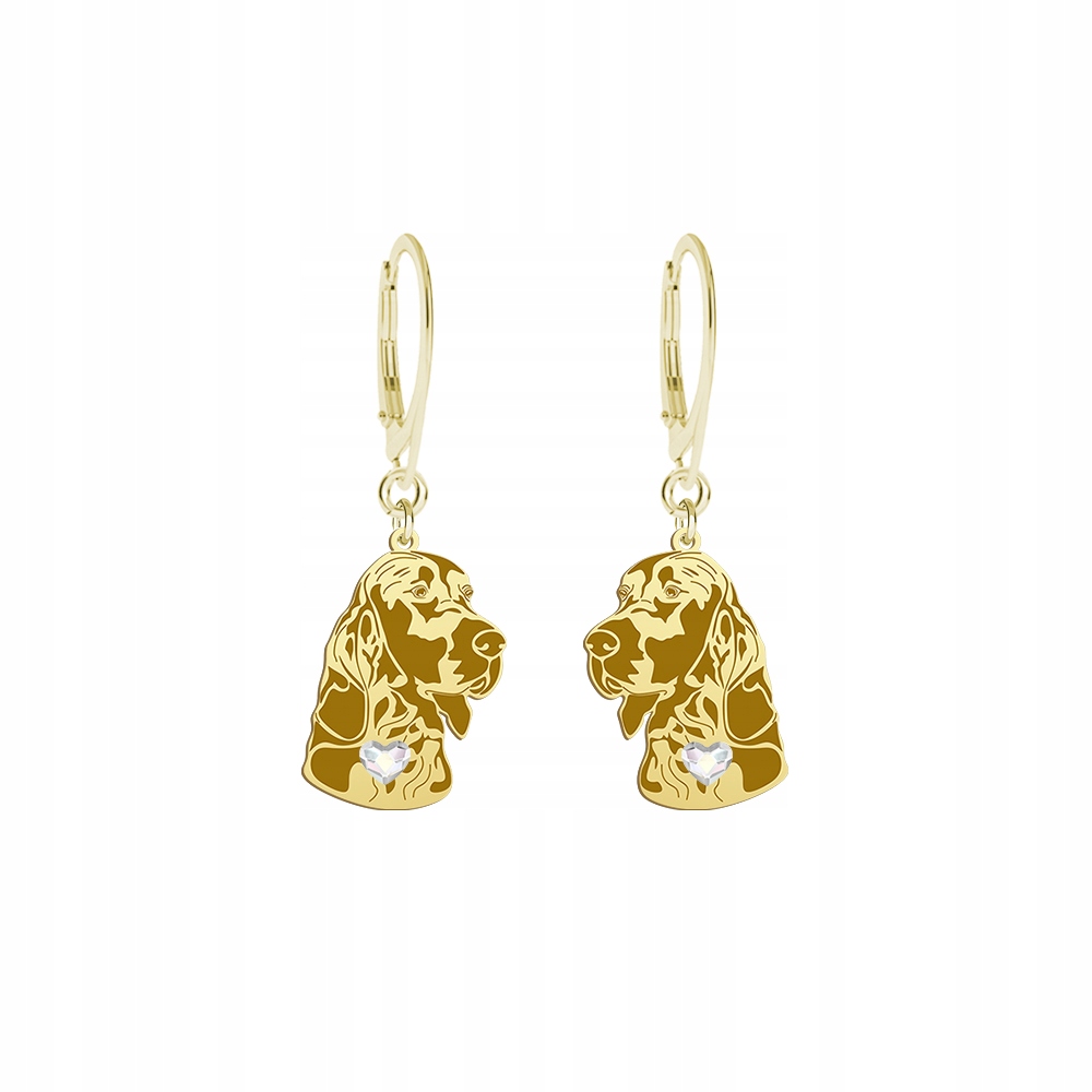 Náušnice Zlaté se psem Irish Red Setter Stříbro 925 Šperky Gravírování Bonus