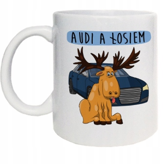 

Zabawny kubek audi a łosiem łoś upominek