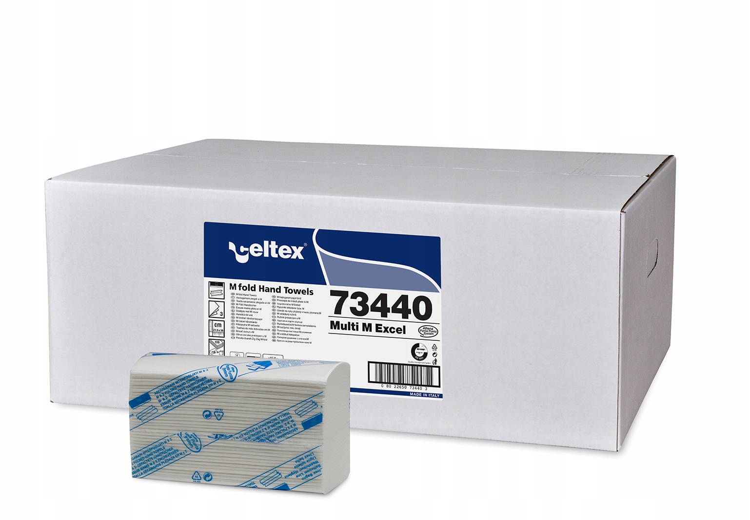 Levně Papírové ručníky Celtex 3 vrstvy, 4-panelové, Multifold 36x21,5 cm 1800 ks H2