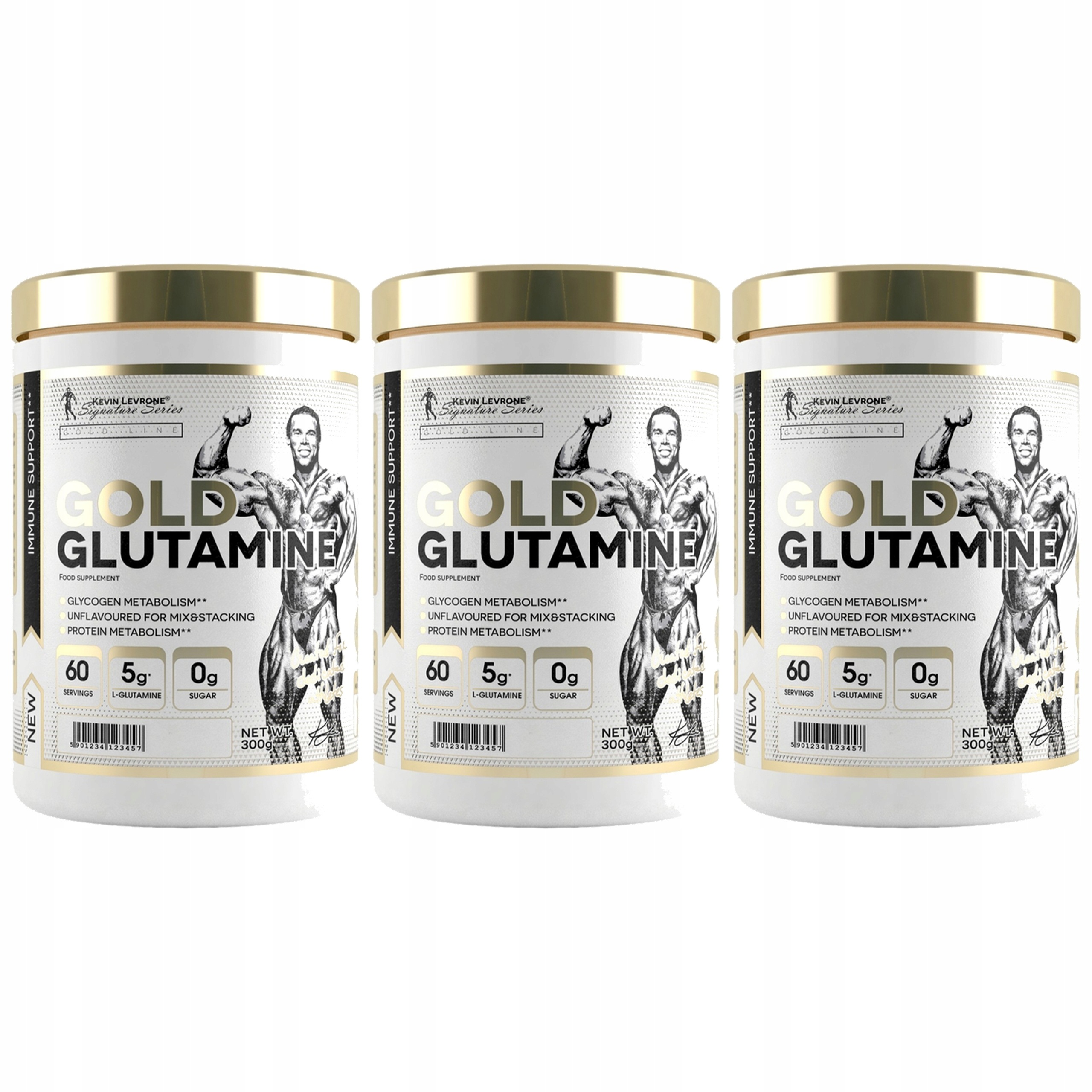 3x Kevin Levrone Gold Glutamine 300g Regenerace svalů Výkonnost