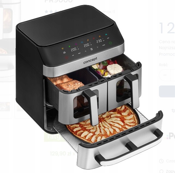 Frytkownica Beztłuszczowa Air Fryer 18,5l Pizza Trio Concept FR9000 2700W