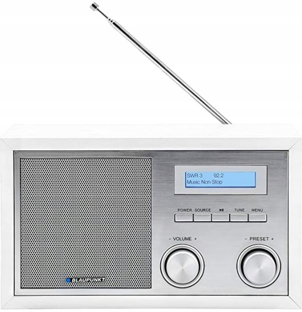 Síťové rádio Dab+ Fm Blaupunkt Nostalgie RXD180WH bílé s dřevěným krytem