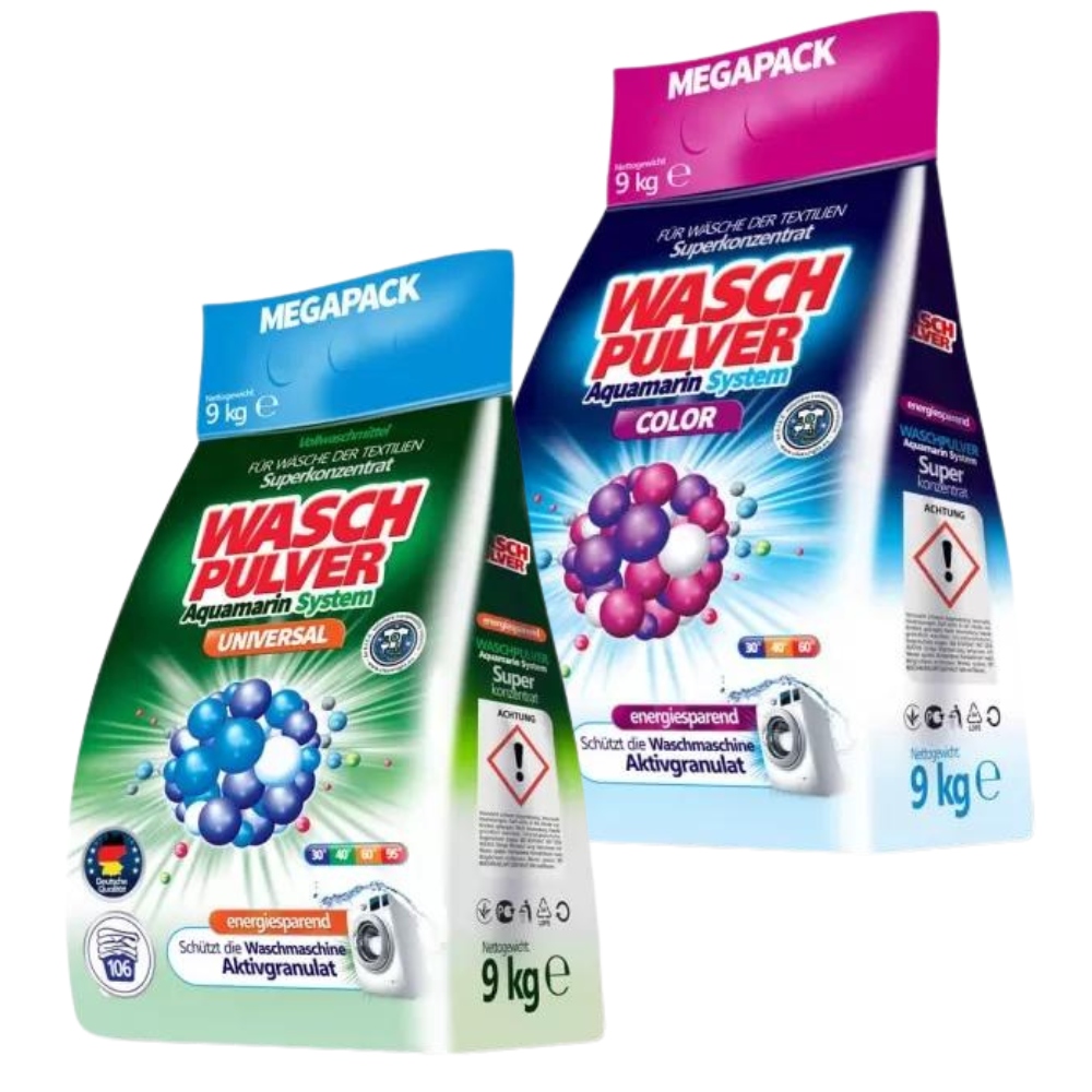 Levně WaschPulver Sada pracích prášků Color a Universal 2x 9 kg