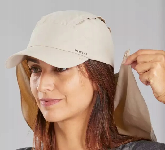 CZAPKA TURYSTYCZNA W GÓRY NA PLAŻĘ Z OSŁONĄ KARKU Kolekcja UV