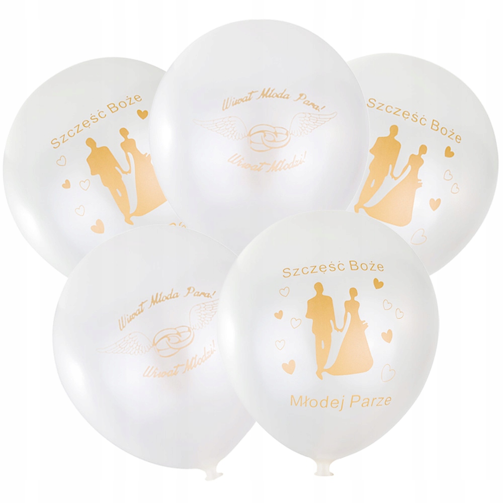 

Balony Obrączki Para Młoda Ślubne Weselne 5szt