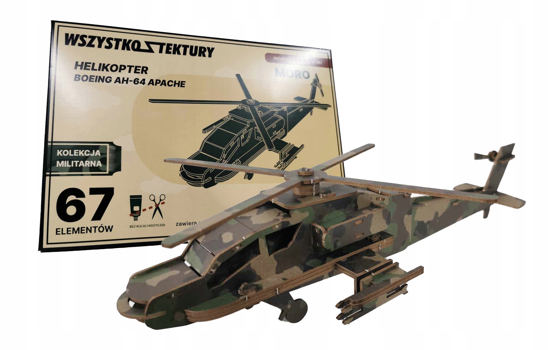 Puzzle 3D Model do składania HELIKOPTER BOEING APACHE Marka inna