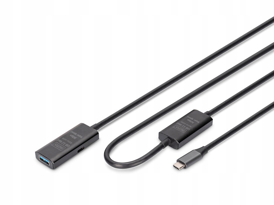Kabel Usb 3.2 Usb-c -> Usb-a 5G przedłużacz 10m aktywny Digitus DA-73111