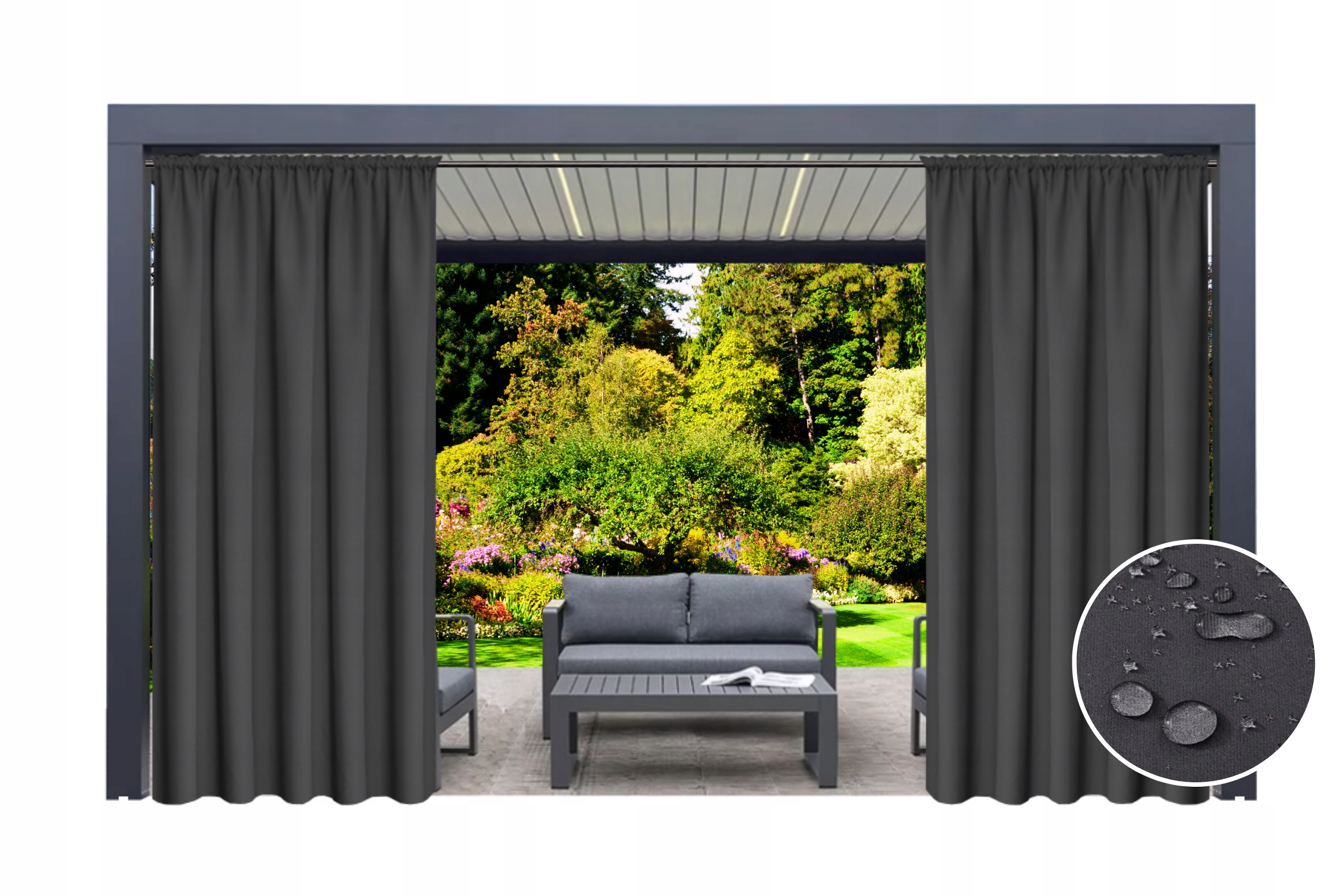 ZASŁONA WODOODPORNA 155x200 DO ALTANY OGRODU