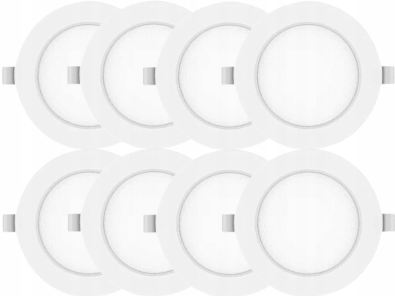 8 x Lampa Objímka Zapuštěný panel Slim Led 6W 230V Barva Studená 6500K