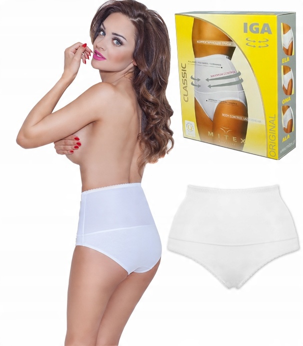 

Wyszczuplające figi damskie białe Iga Mitex r XL