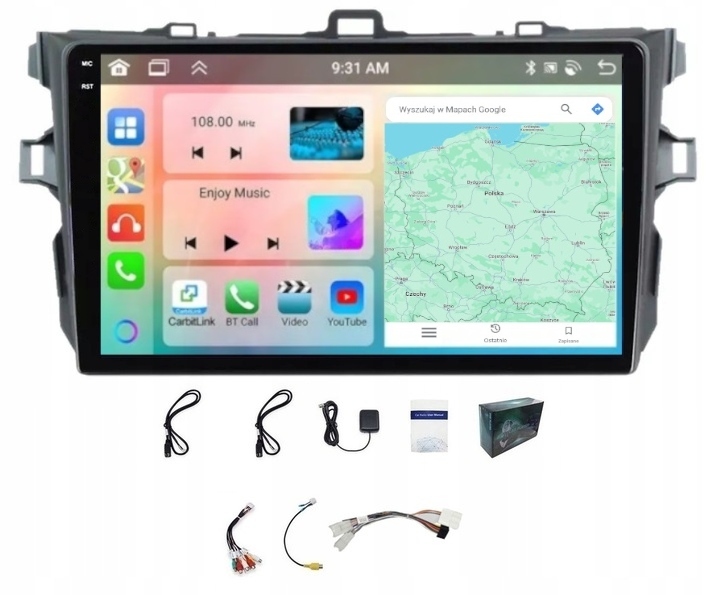 Rádio Navigácia Carplay Toyota Corolla 2006-2013 Wifi Android 4GB 64GB