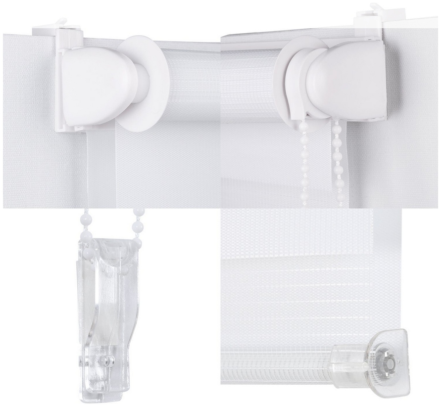 SEKEY BEZINWAZYJNA ROLETA DZIEŃ NOC DUO ROLLO WYMIAR 40x150 CM BIAŁA Szerokość produktu 45 cm