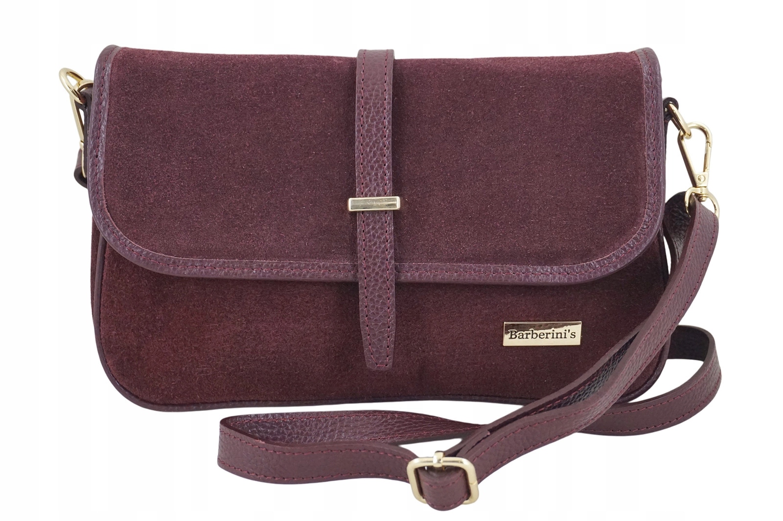 Semišová dámská kabelka Barberini's Bordó přírodní kůže, univerzální
