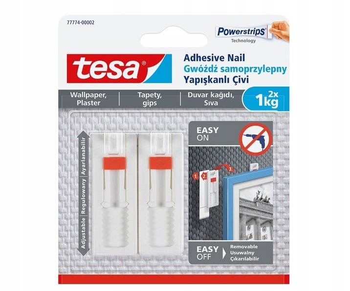 

Gwóźdź Tesa samoprzylepny do tapety tynku 77774
