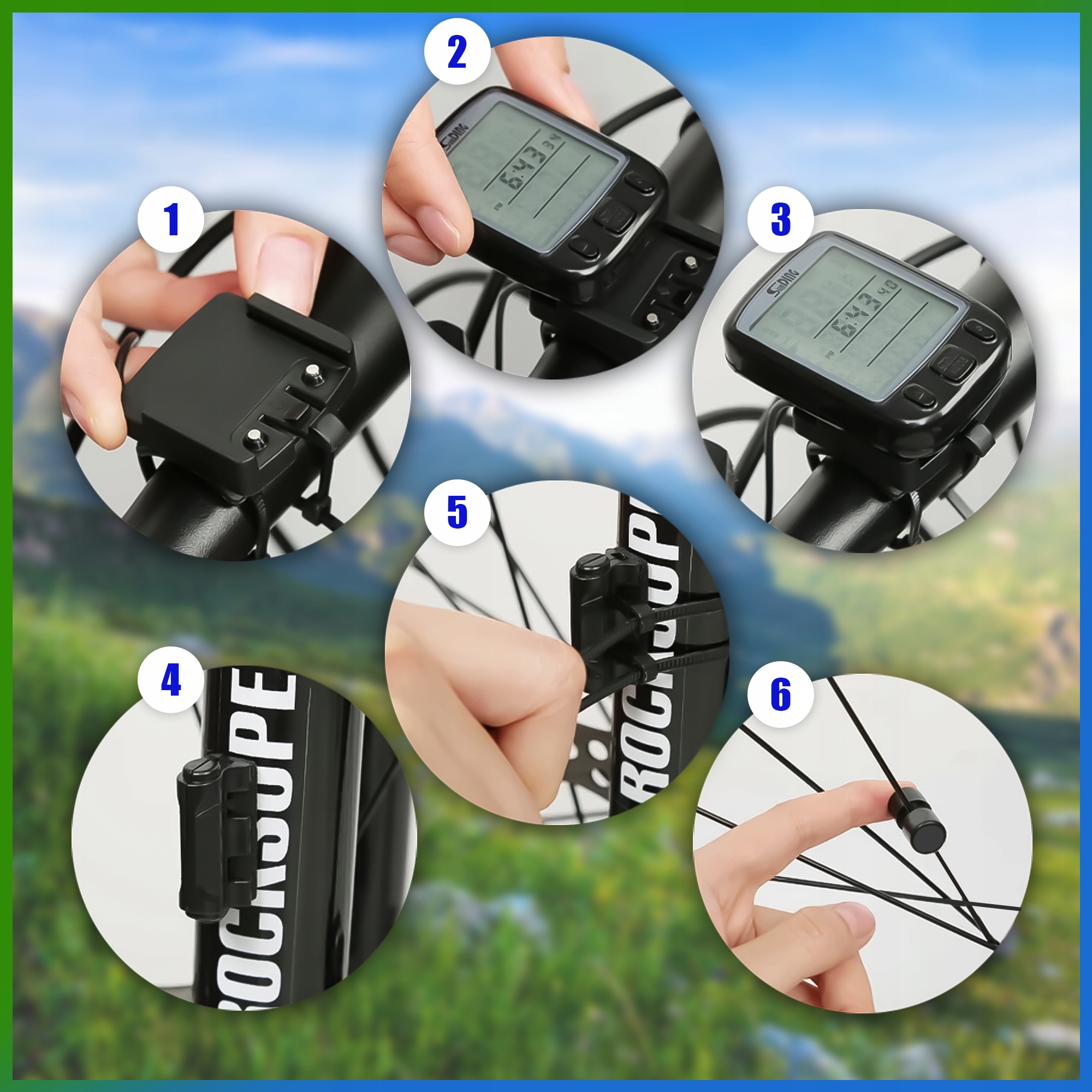 LICZNIK ROWEROWY WODOODPORNY LCD PRĘDKOŚCIOMIERZ PODŚWIETLANY 27 FUNKCJI EAN (GTIN) 5906280633585