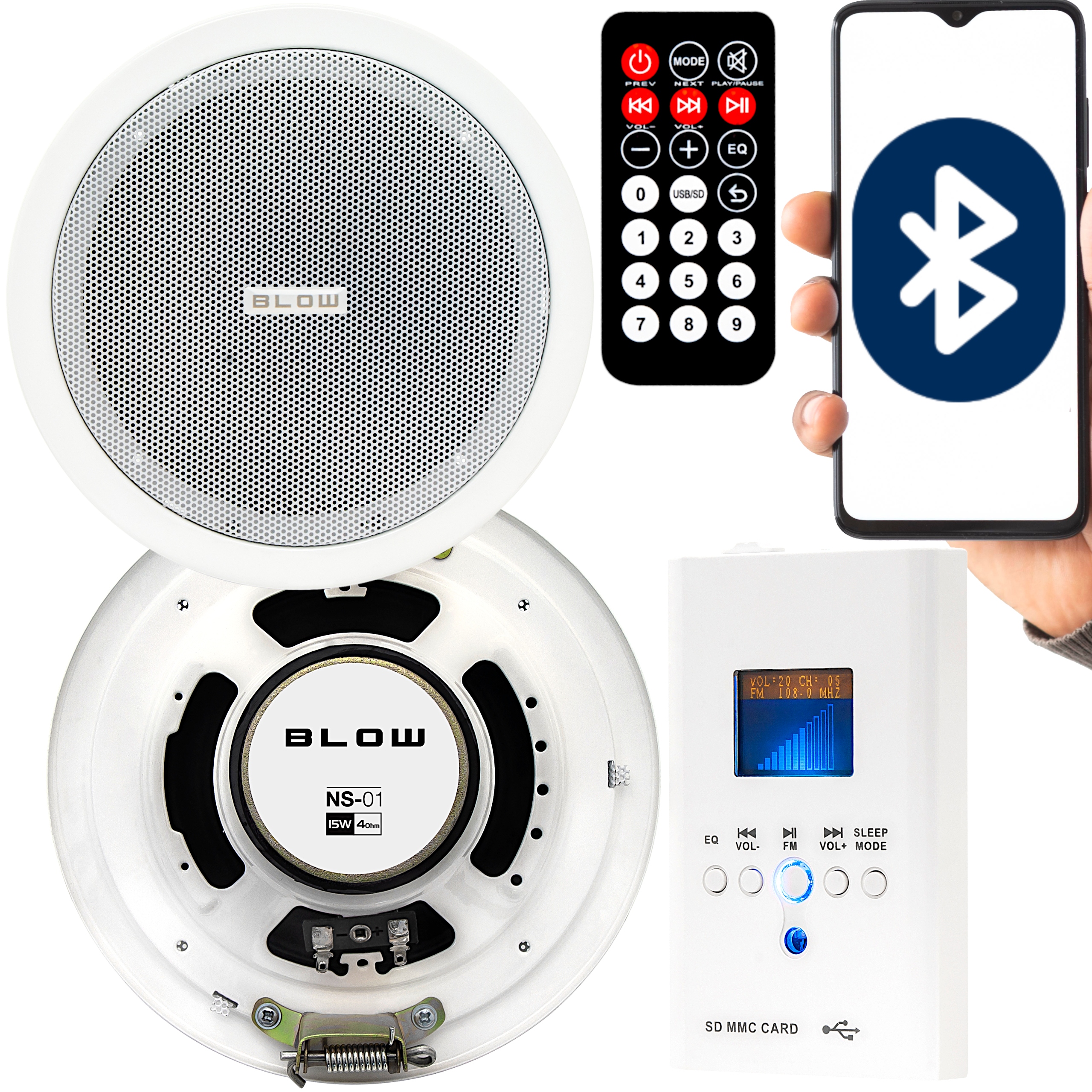 

Sufitowy zestaw audio Blow Sd Usb Fm bluetooth