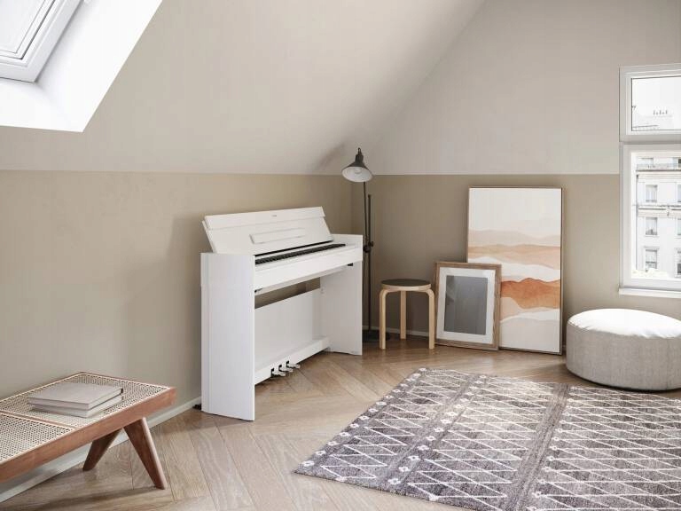 YAMAHA YDP-145WH BIAŁE PIANINO CYFROWE 88 KLAWISZY WAŻONA KLAWIATURA Obsługuje programy FlowKey