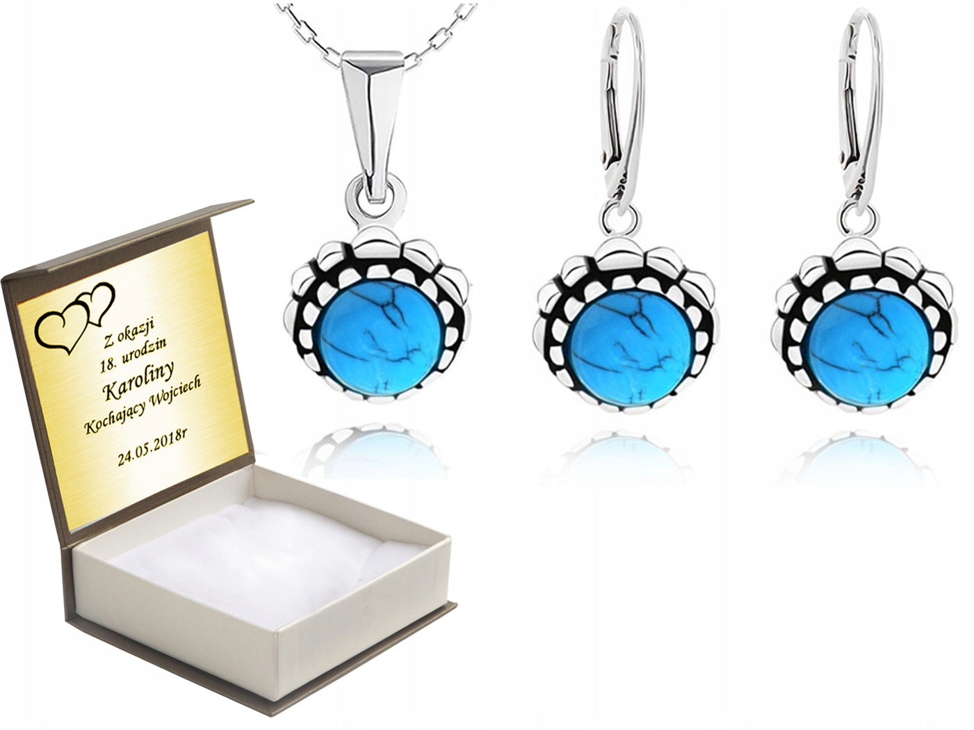 

Komplet Biżuterii Z Turkusami Angielski.zap+grawer