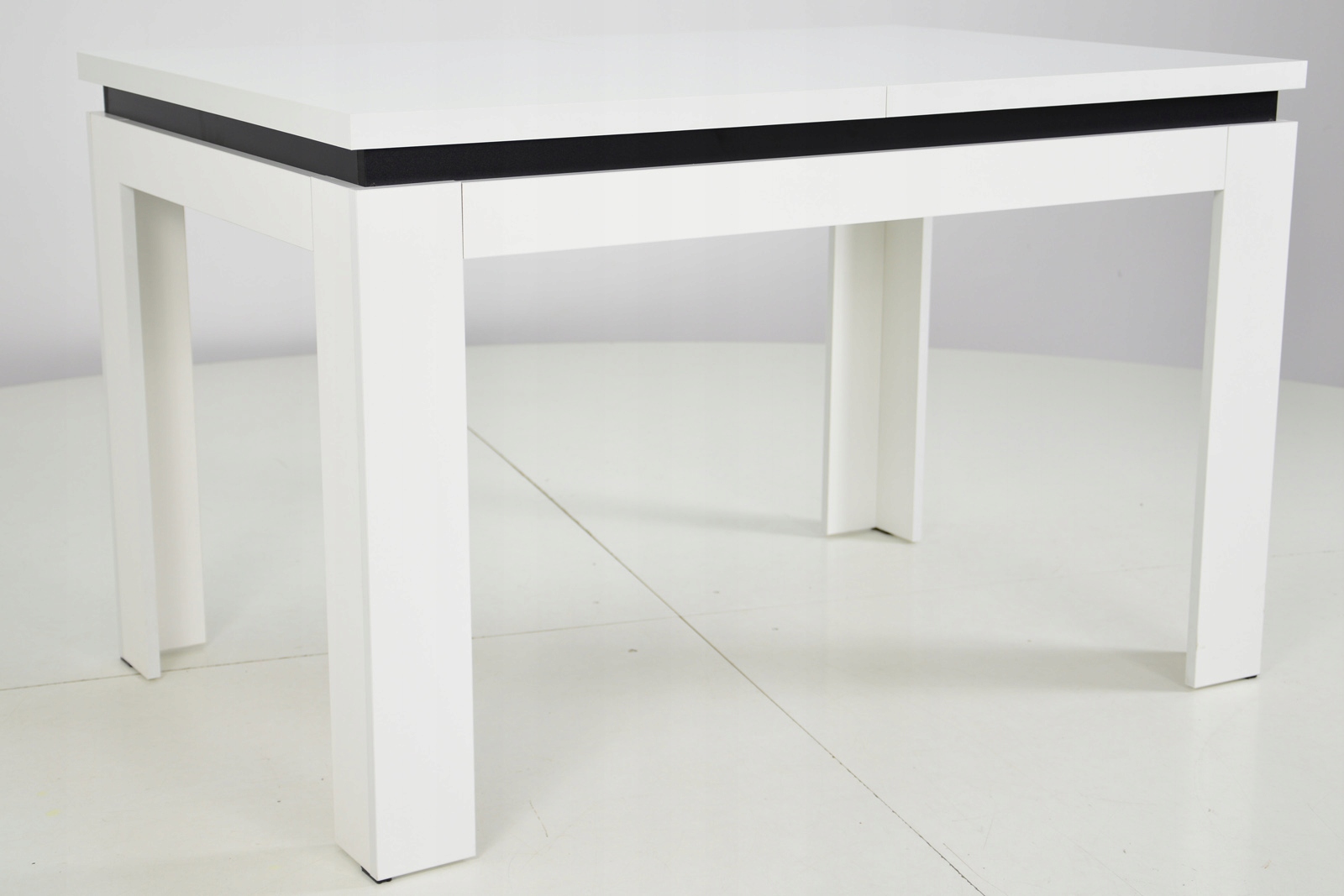 BIAŁY Rozkładany stół 80x120 i 6 krzeseł DO SALONU Szerokość stołu 80 cm