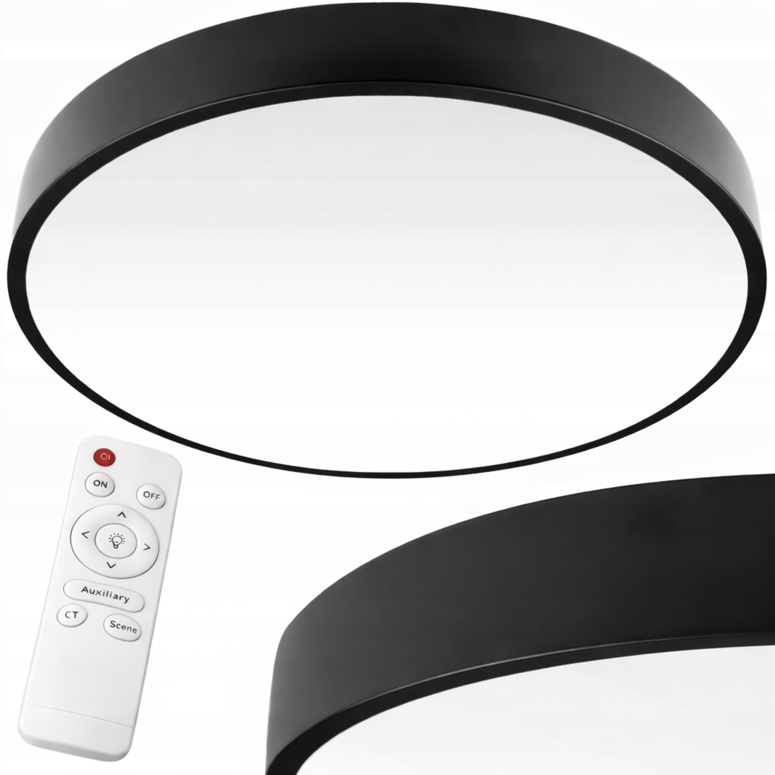 Černý Stropní Svítidlo Nástěnný 60 CM Kulatý Moderní Lampa Obývací Pokoj Chodba