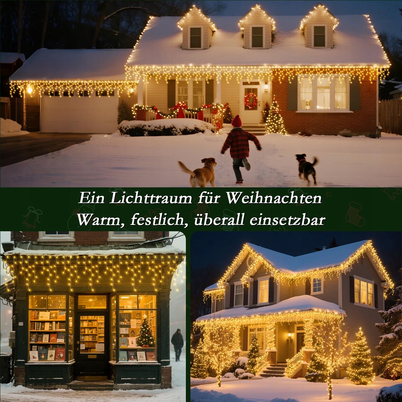 SOAGRC 486 LED Warm White Outdoor String Lights Remote 12m IP44 — miniatura 8