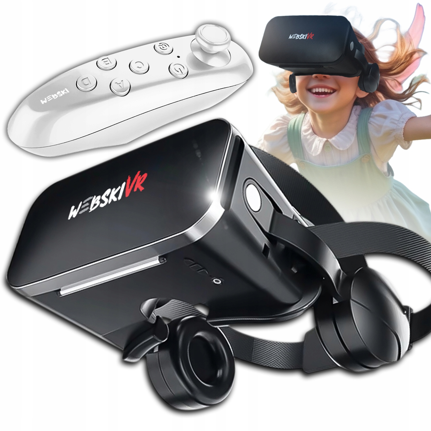 Brýle Vr S Vestavěnými Sluchátky Do Uší Pro Herní Filmy, Bluetooth Dálkové Ovládání