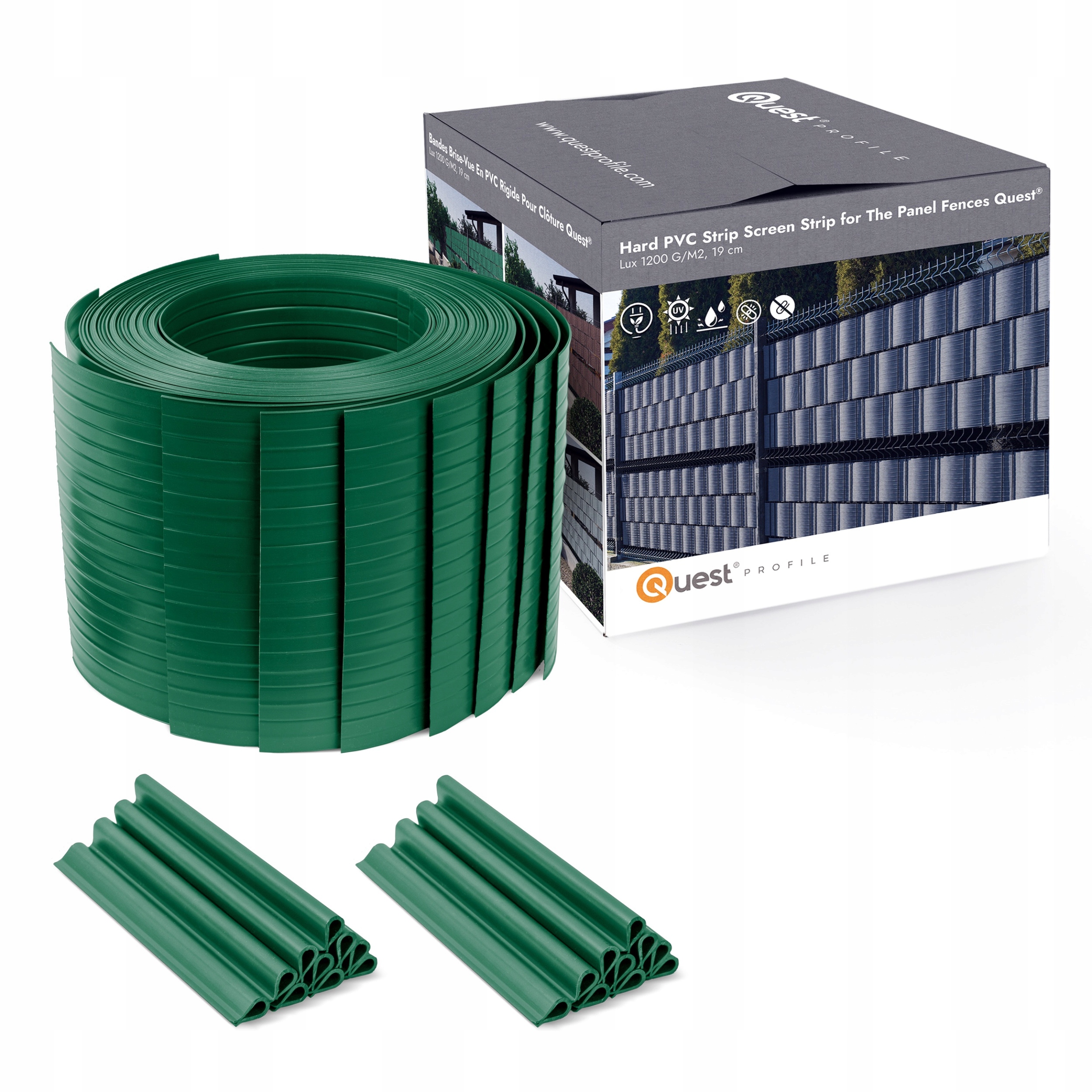 Stínící panelové pásy, 900 g/m2, zeleň, 10 ks x 2,525 m klipy 20, Na Míru