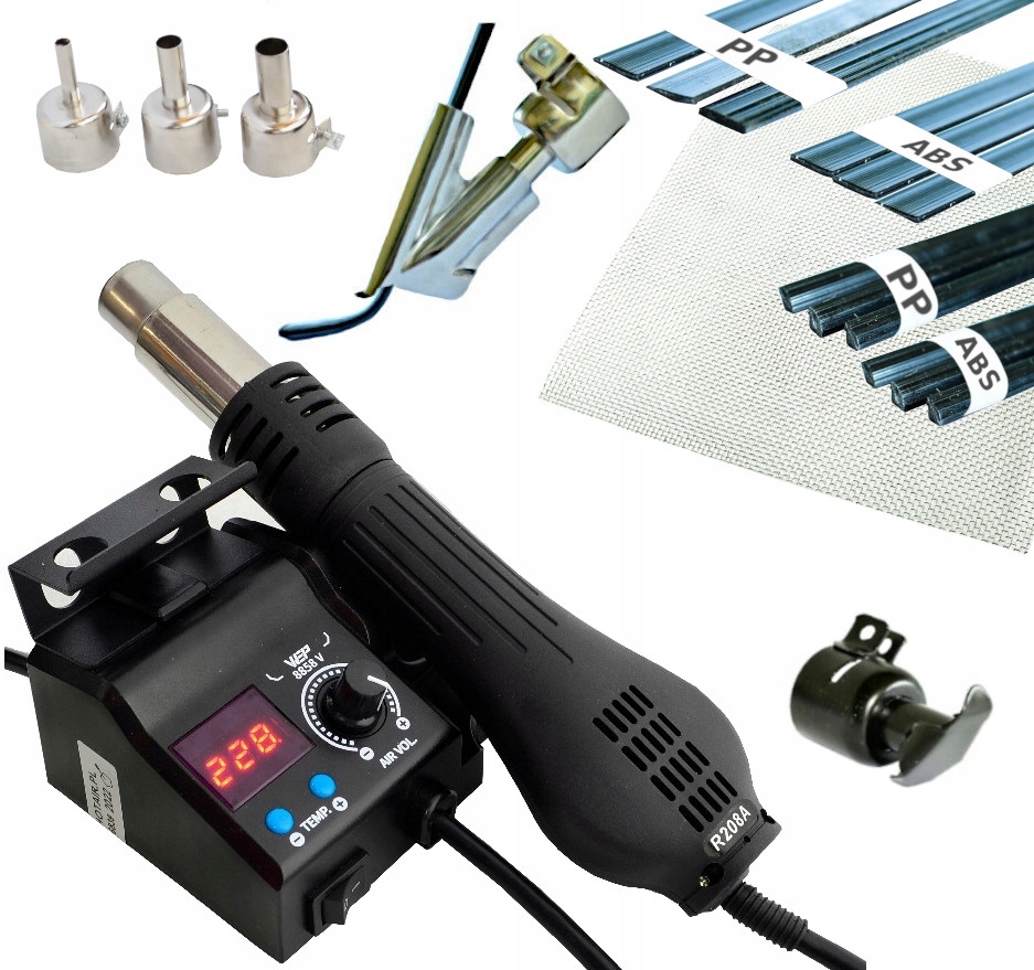 Spawarka do Plastiku HOTAIR WEP 8858-V 6xdysza BUT żelazko plastiki siatka