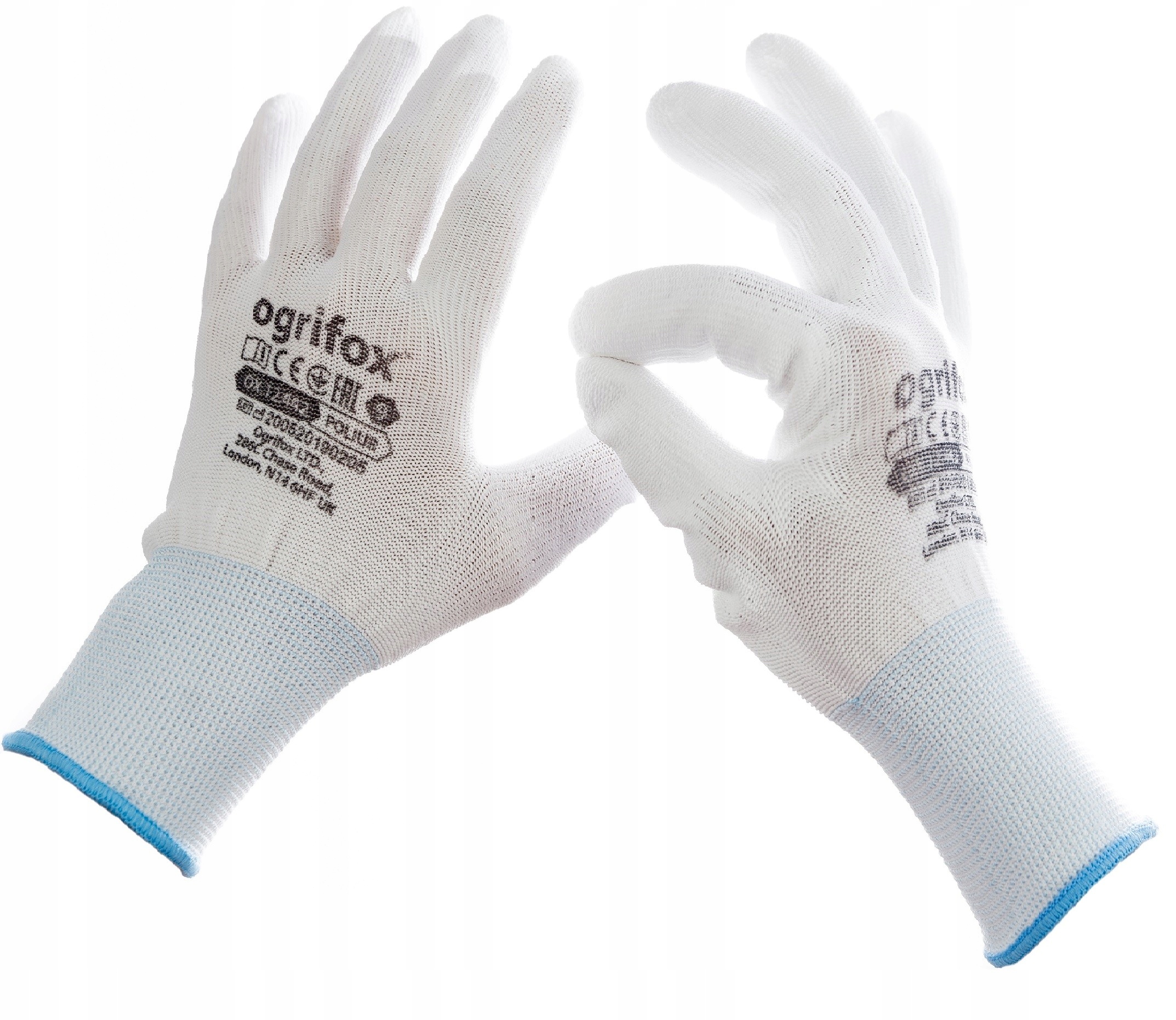 Rękawice ochronne białe powlekane typu RTEPO r. 7