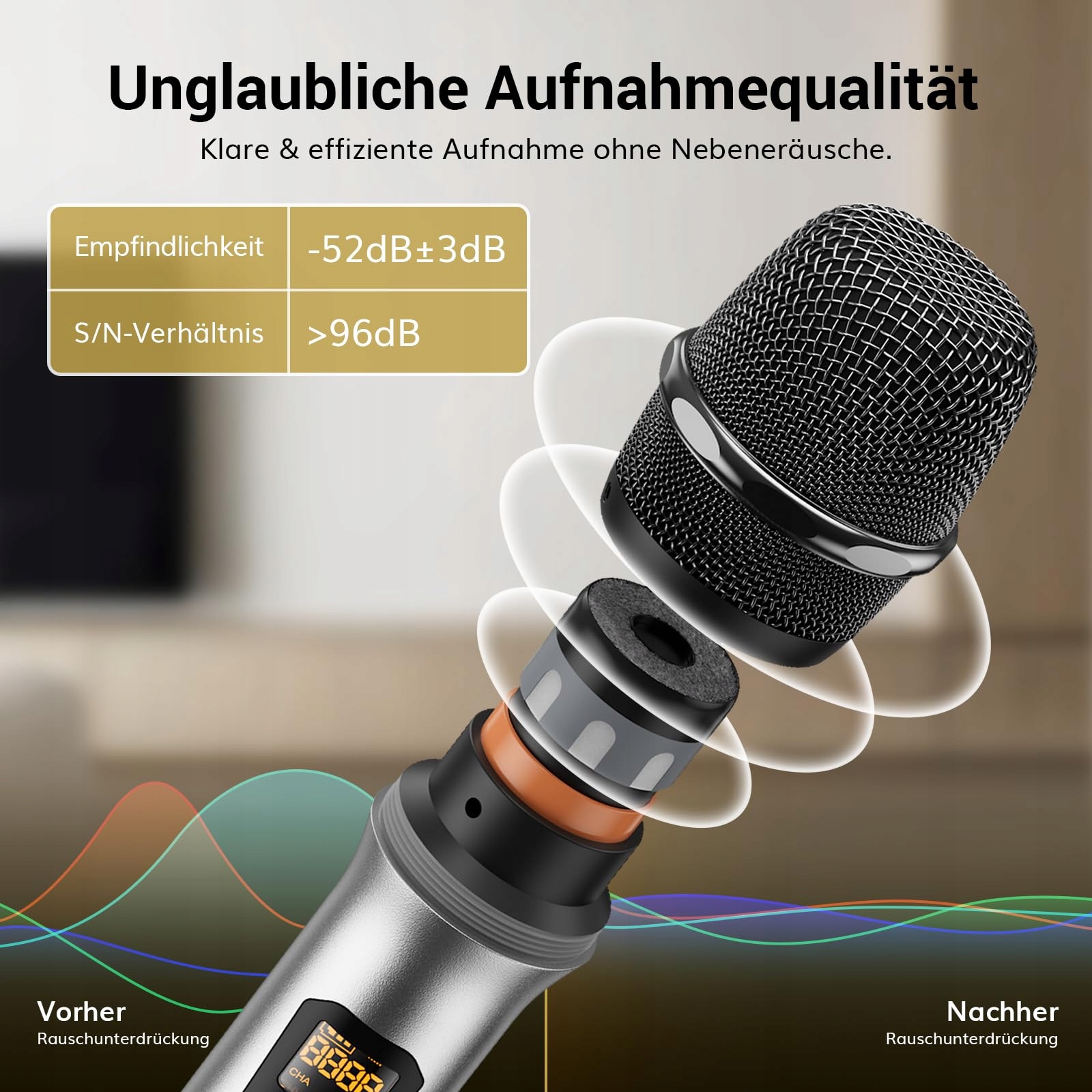 TONOR Mikrofon Bezprzewodowy UHF Dual Karaoke DJ Kościół Spotkania 60m — miniatura 2