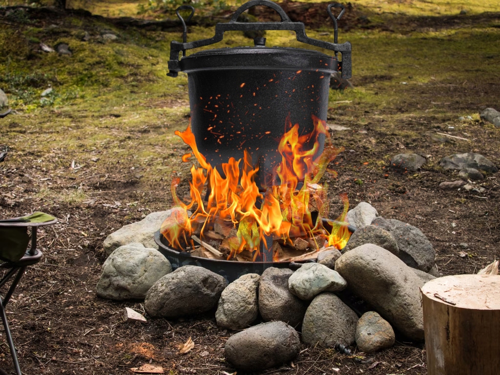 KOCIOŁEK żeliwny garnek myśliwski 10 L do pieczonek na ognisko gulaszowy Producent inna